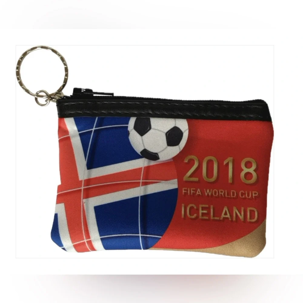 😎 NWT Collectible FIFA World Cup Iceland 2018 coin purse, key & card holder